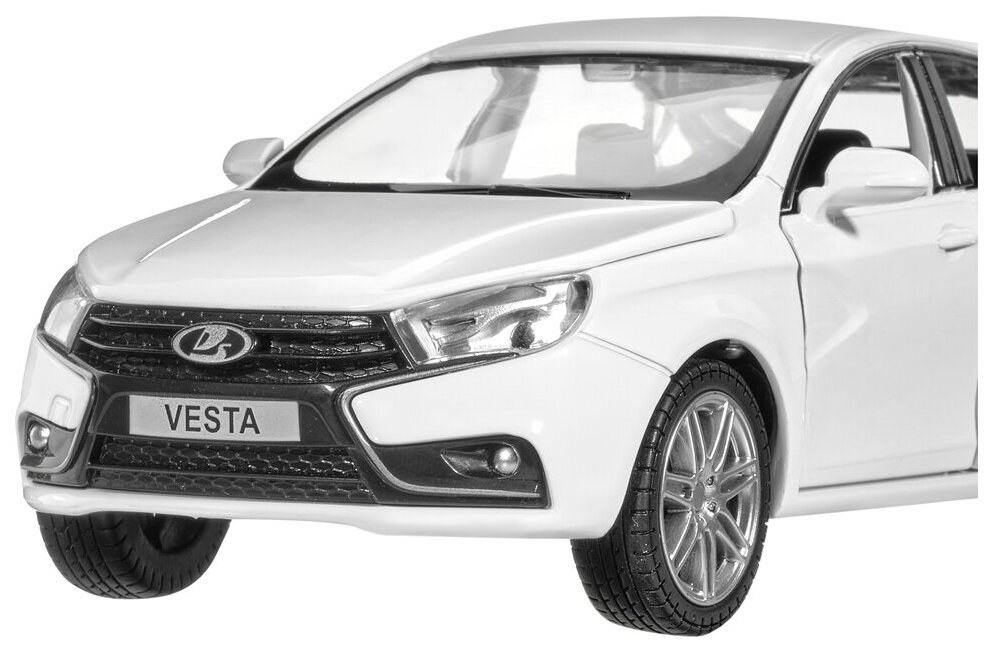 Машинка металлическая инерционная ТМ Автопанорама, LADA VESTA седан, М1:24, свет, звук, белый, JB1251124 - фотография № 14