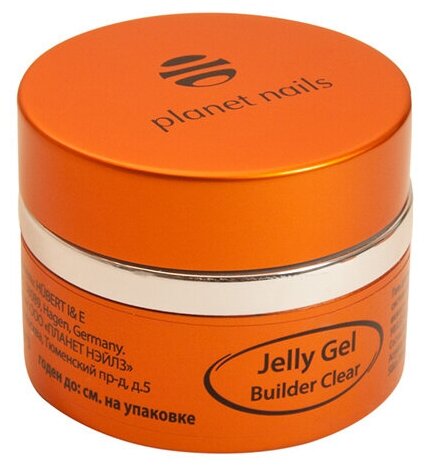 Гель-желе Planet Nails, Clear Builder Jelly Gel, конструирующий, прозрачный, 15 г 11072