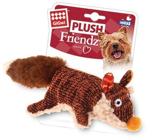 Игрушка для собак GiGwi Plush Friendz Лиса (75385), коричневый/бежевый, 1шт.