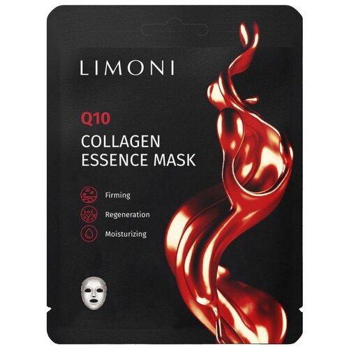 фото Limoni тканевая маска q10 collagen антивозрастная с коэнзимом q10 и коллагеном, 23 г