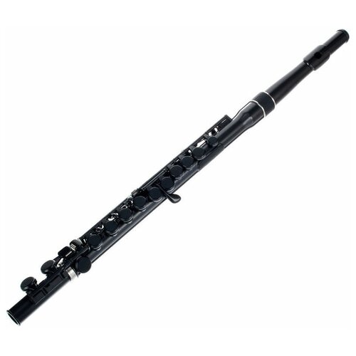 фото Nuvo student flute - black флейта, студенческая модель, материал - пластик, цвет - чёрный, в комплекте тряпочка для протирки, смазка, удлиненный клапан соль, запасные крышки клапанов