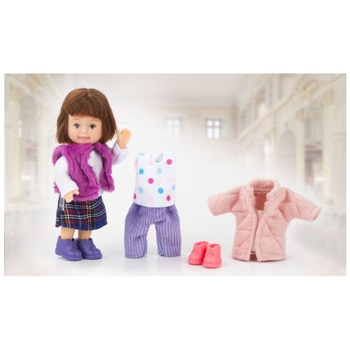 Игровой набор M&C Toy Centre Paula Winter Collection Брюнетка, 10 см, MC23009b