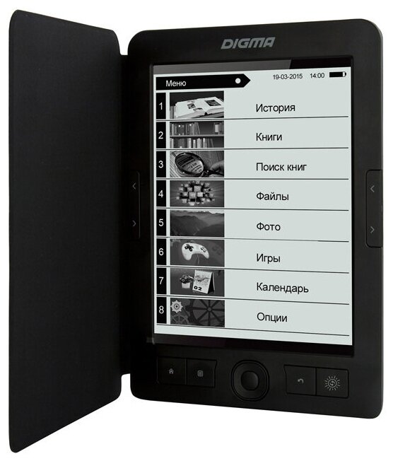 6" Электронная книга DIGMA R68B 800x600, E-Ink, 4 ГБ, комплектация: обложка, черный