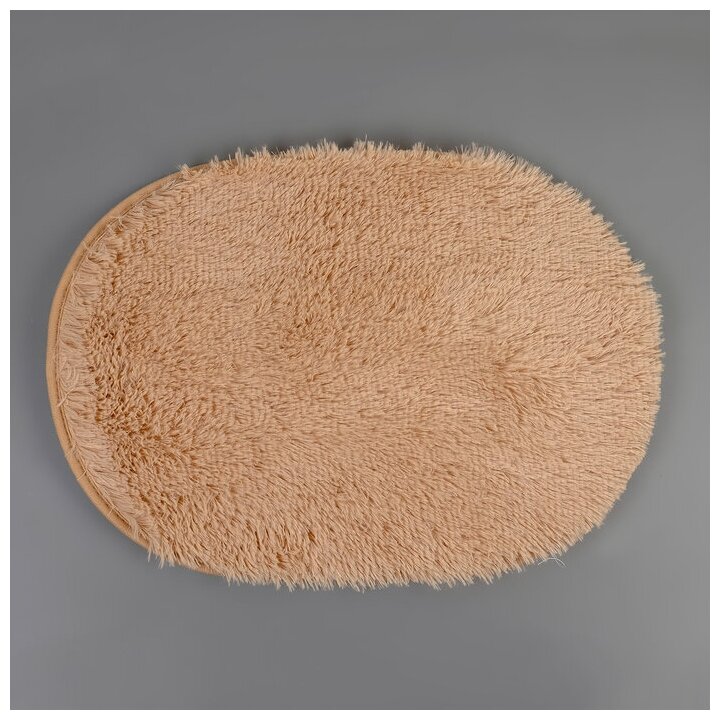 Доляна Коврик для ванной овальный Доляна «Пушистик», 40×60 см, цвет микс