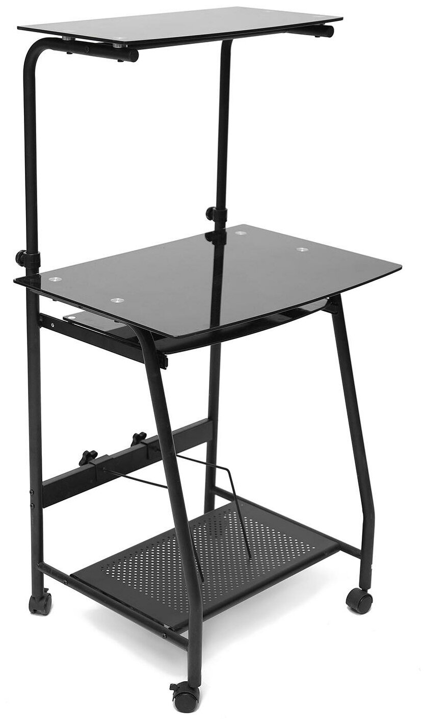 TetChair компьютерный стол Prima WRX-03, цвет: стекло тонированное/черный каркас