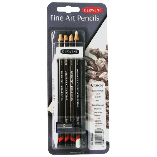 Derwent Набор угольных карандашей Charcoal 9 предметов (0700664) 9 шт. набор угля derwent charcoal xl 20 20 60мм 6 цв в металле