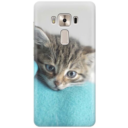 фото Cиликоновый чехол на asus zenfone 3 deluxe (zs570kl) / асус зенфон 3 делюкс с принтом "котенок на пледе" gosso