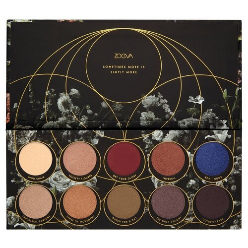 Купить Палетка теней Zoeva - Opulence - 10 цветов, синий/бордовый/бронзовый/светло-коричневый/темно-бежевый/фиолетовый/коричневый/бежевый