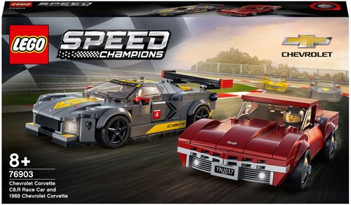 Конструктор LEGO Speed Champions 76903 Chevrolet Corvette C8.R Race Car and 1968 Chevrolet Corvette, 512 дет.