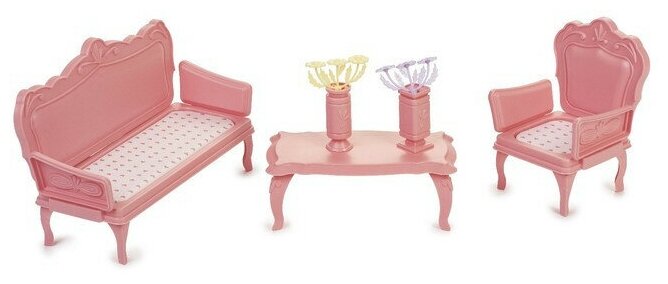 Мебель для кукол "Маленькая принцесса" (нежно-розовая)