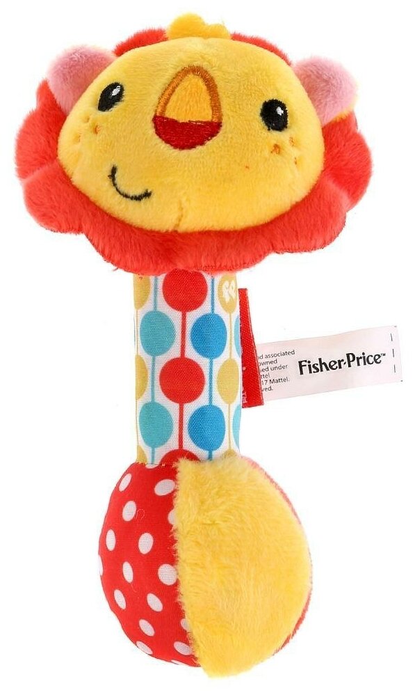 Погремушка Fisher-Price Лев с пищалкой GH73150 красный/желтый