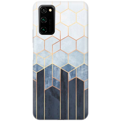 фото Re:pa накладка transparent для honor view 30 pro с принтом "золотые соты на сером"