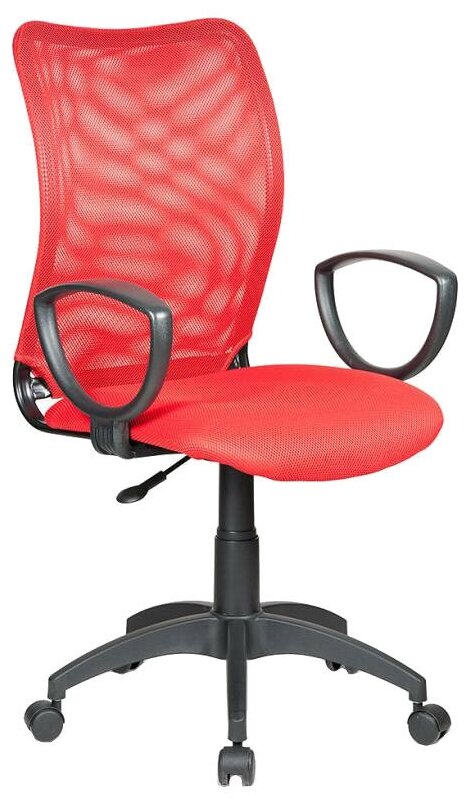 Кресло компьютерное Ch-599AXSN красный, сетка, ткань / Офисное кресло для оператора, персонала, сотрудника, для дома