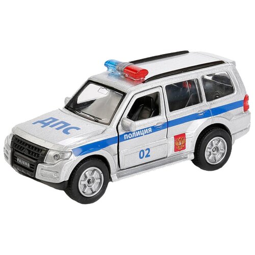 Внедорожник ТЕХНОПАРК Mitsubishi Pajero (SB-17-61-MP(P)-WB) 1:32, 12 см, серебристый модель машины технопарк mitsubishi pajero полиция инерционная sb 17 61 mp p wb