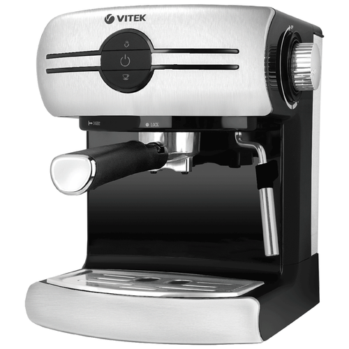 кофеварка рожковая vitek vt 1501 черный серебристый Кофеварка рожковая VITEK VT-1507, серебристый/черный