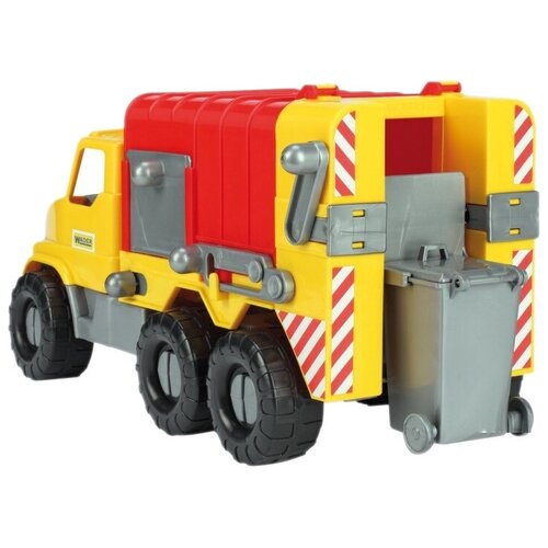 Мусоровоз Wader City Truck (39369), 50 см, желтый/красный машины guclutoys игрушка авто мусоровоз