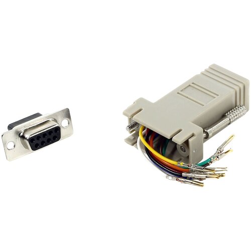 Переходник/адаптер ESPADA RJ45 (f) - COM9 (f) (ECOMDB9F-RJ45), бежевый переходник адаптер rs232 rs485 rj 45 белый болид с2000 ethernet