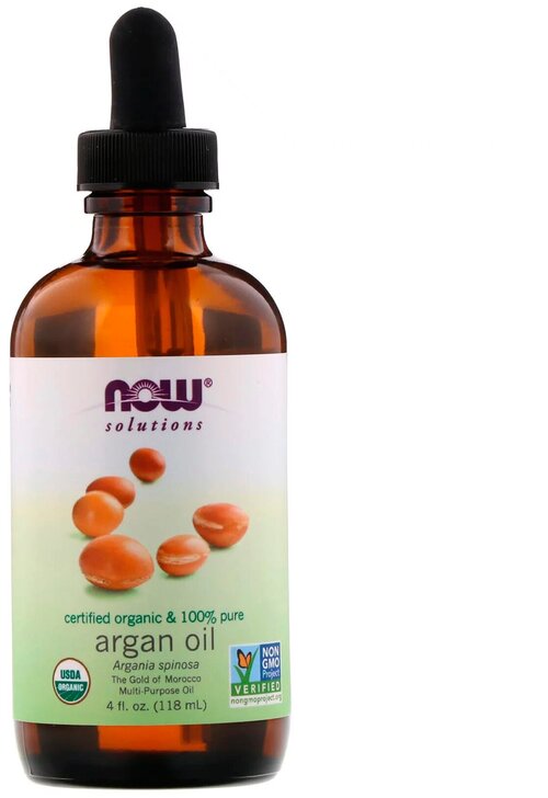 NOW Масло для тела Argan Oil Organic, 59 мл, 270 г