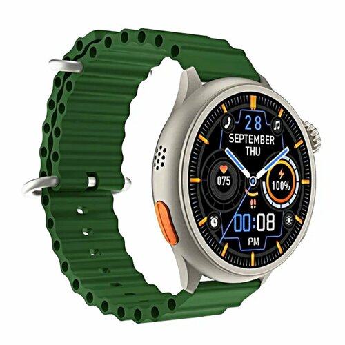 Смарт часы HW3 ULTRA MAX умные часы круглые спортивные smart watch ios android зеленые 3490₽