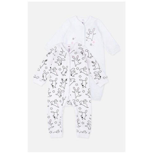 фото Комбинезон playtoday, размер 74, белый/черный/розовый