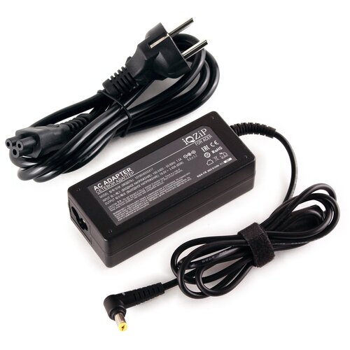 фото Блок питания (зарядка) iqzip для ноутбука acer 19v 3.42a (65w), штекер: 5.5 x 1.7 мм, (с сетевым кабелем), pn: adp-65jh