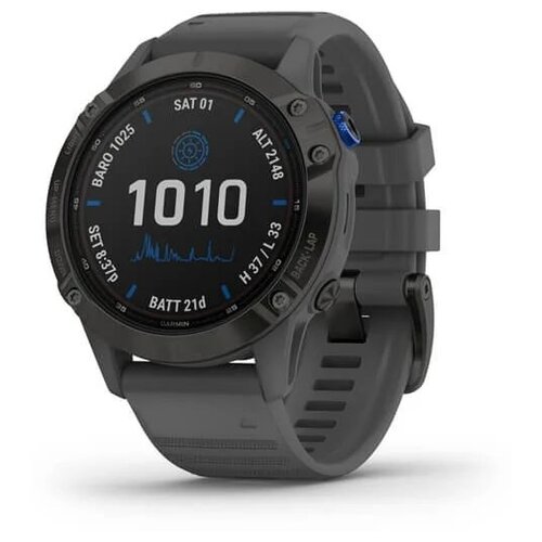 фото Умные часы c gps garmin fenix 6 pro solar серый/черный