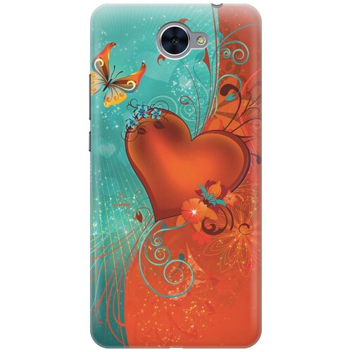 фото Cиликоновый чехол на huawei y7 2017 / хуавей у7 2017 с принтом "сердце и бабочка" gosso