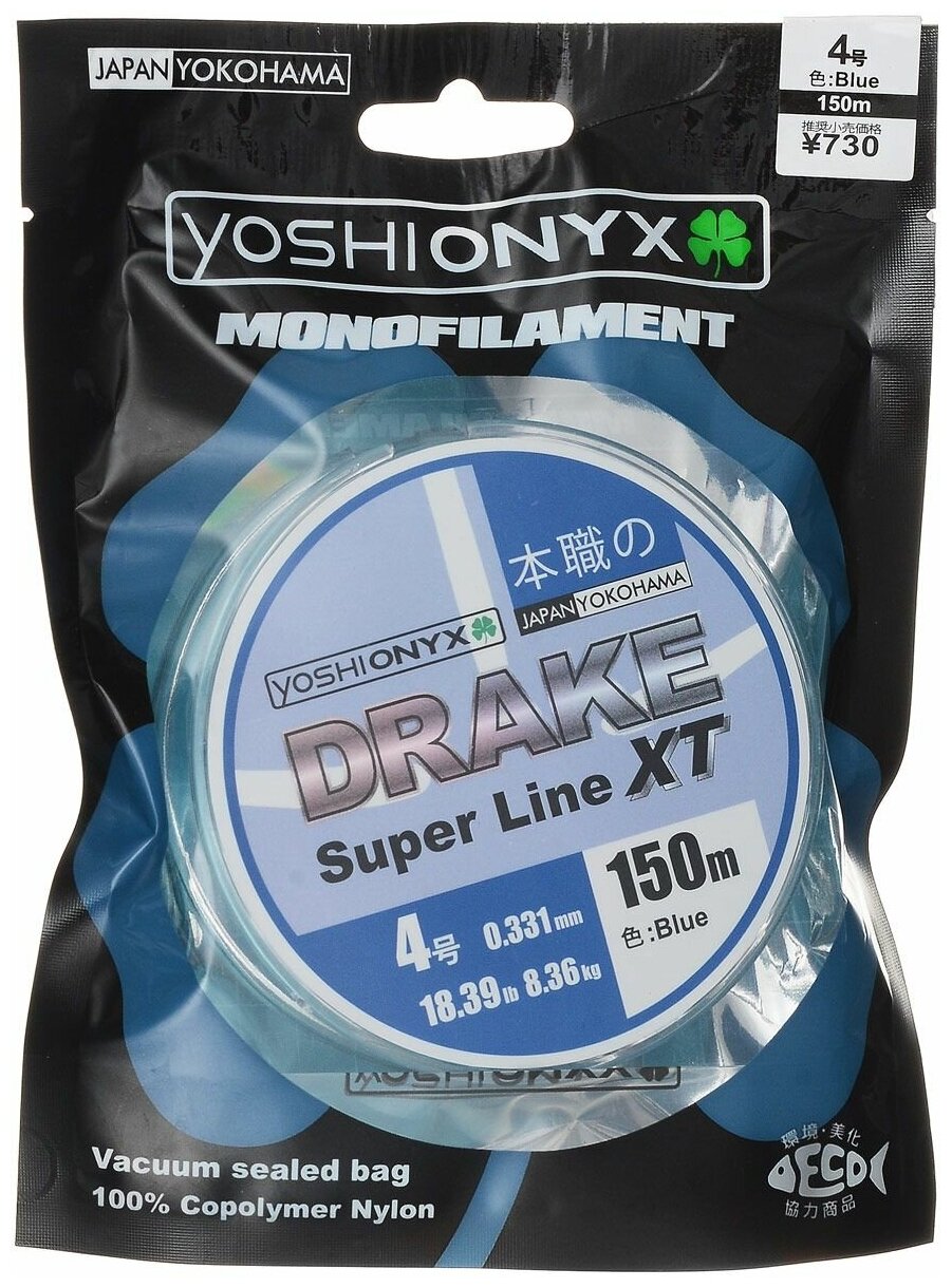 Yoshi Onyx, Монолеска Drake Superline XT, 150м, 0.331мм, Blue