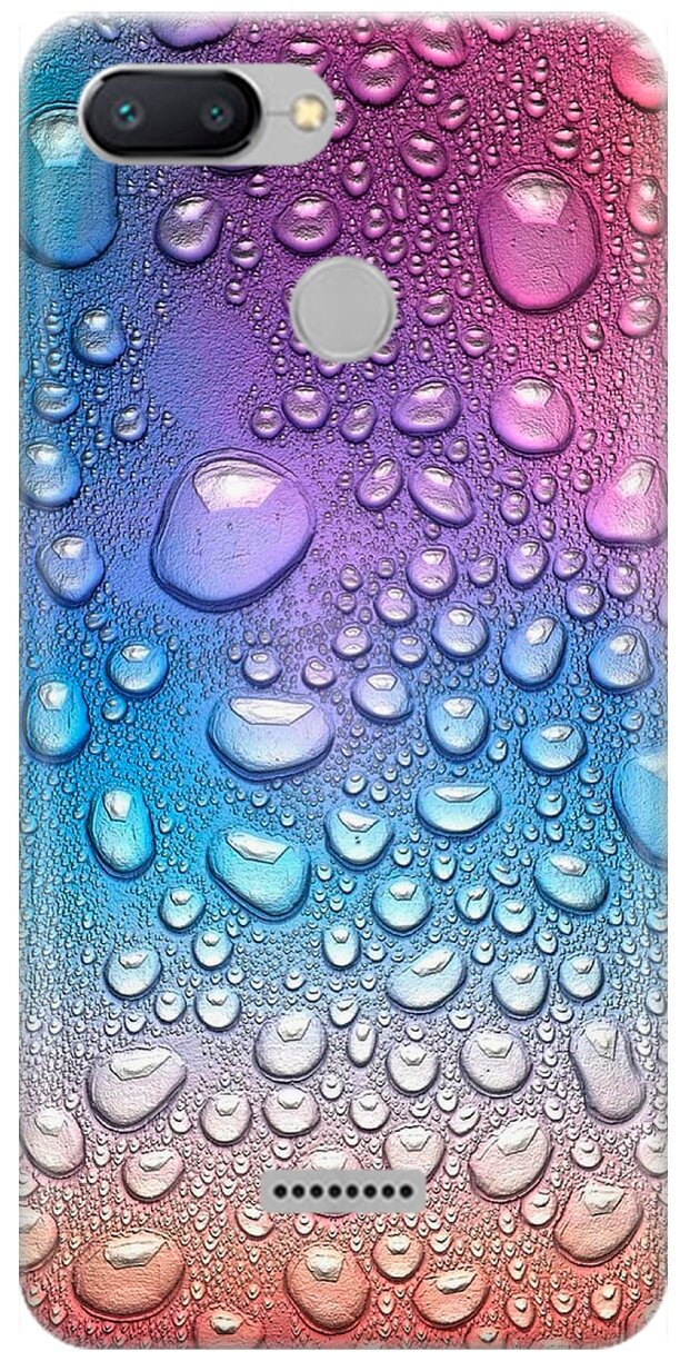 Ультратонкий силиконовый чехол-накладка для Xiaomi Redmi 6 с принтом "Множество капель"