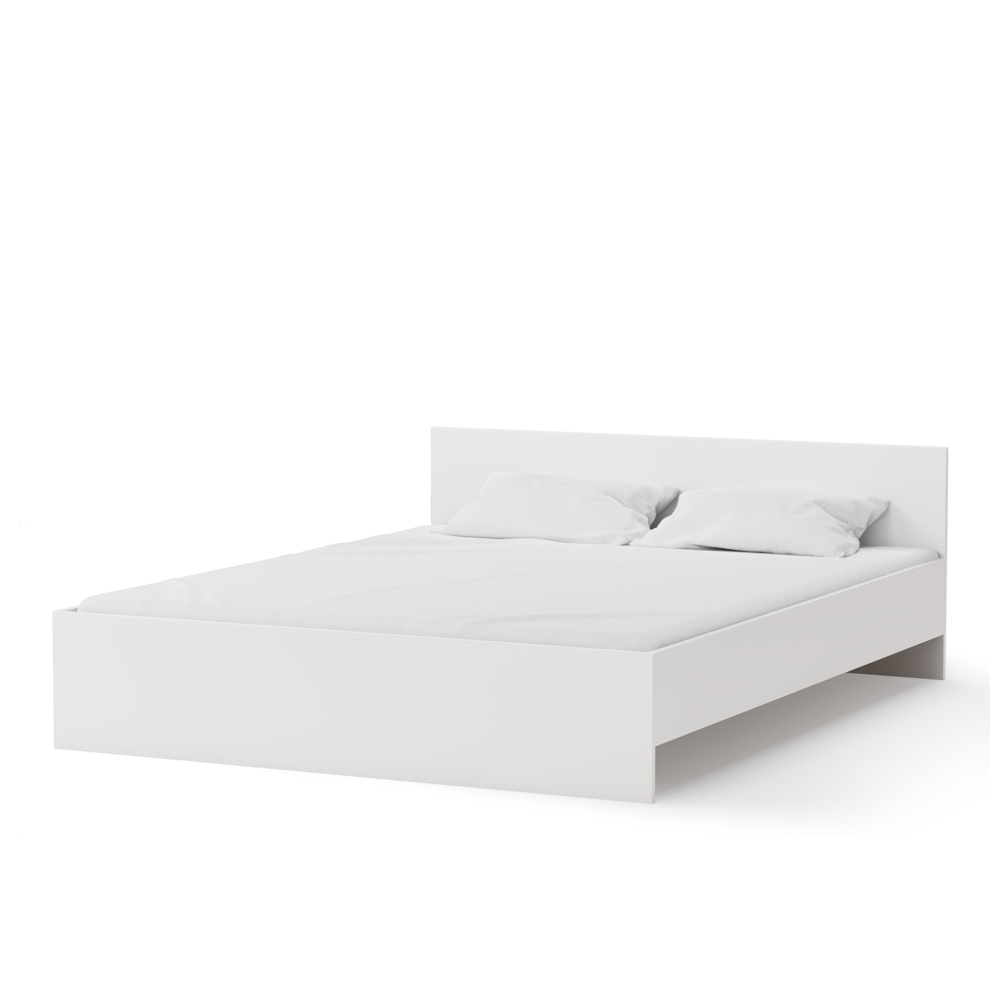 Каркас кровати Pragma Tevi с реечным основанием, спальное место 160х200 см, размеры 166х206 см, ЛДСП, белый