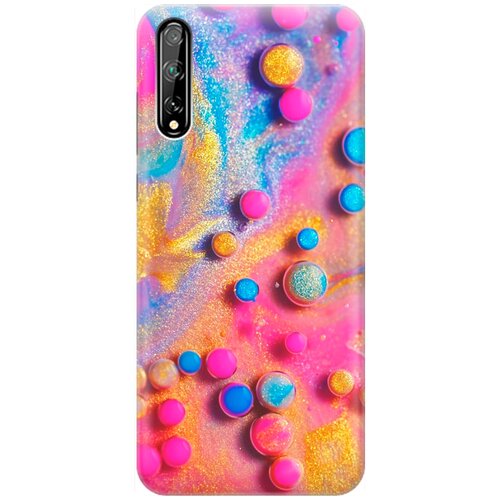 фото Re:pa накладка transparent для huawei y8p / honor 30i с принтом "разноцветные капли красок"