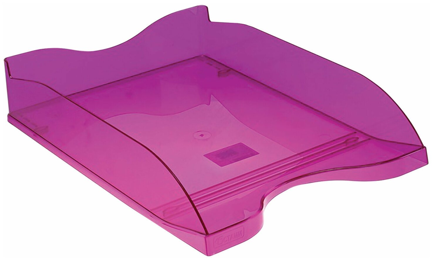 Лоток горизонтальный для бумаг СТАММ "Люкс", А4 (350х255х70 мм), тонированный фиолетовый, ЛТ6121