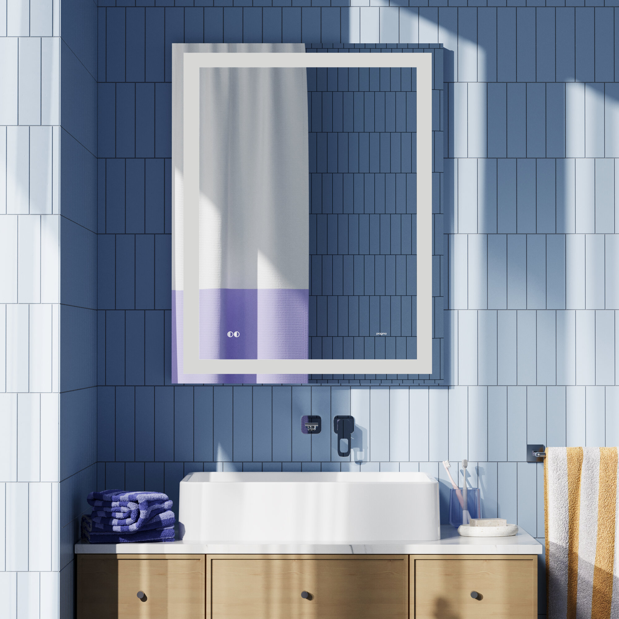 Зеркало для ванной комнаты Pragma Teiden, 60*70 см, с подсветкой и подогревом, TDN6.60LH.002
