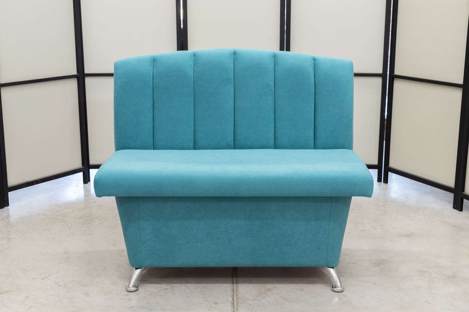 Кухонный диван Альт с ящиком, 100х56 см, обивка мебельный велюр, цвет сине-зеленый