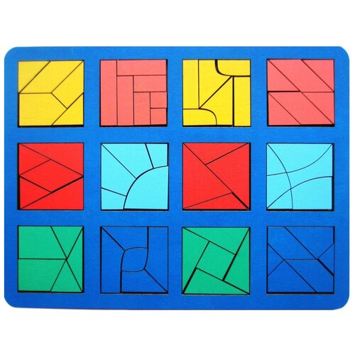 деревянные игрушки оксва сложи квадрат 2 категория сложности элит Головоломка SmileDecor Сложи квадрат 3 уровень (макси) Н006