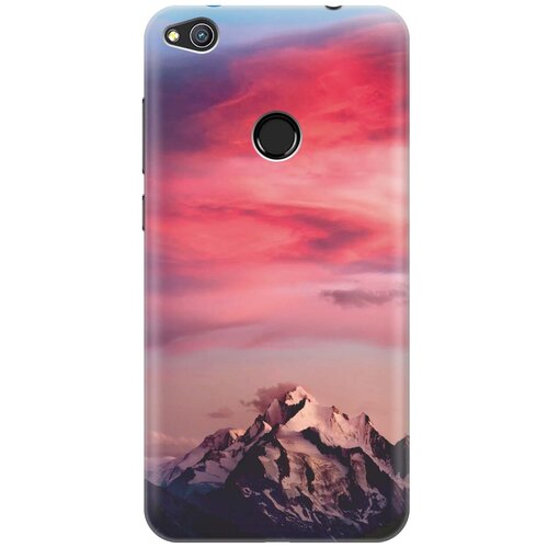 фото Cиликоновый чехол на honor 8 lite / хонор лайт с принтом "горы и небо" gosso