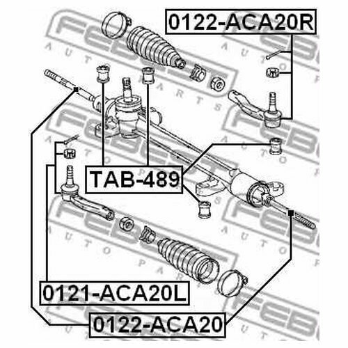 Сайлентблок рулевой рейки Febest TAB-489 для Toyota ISis (2004-н. в.), Toyota Wish (2003-2009)