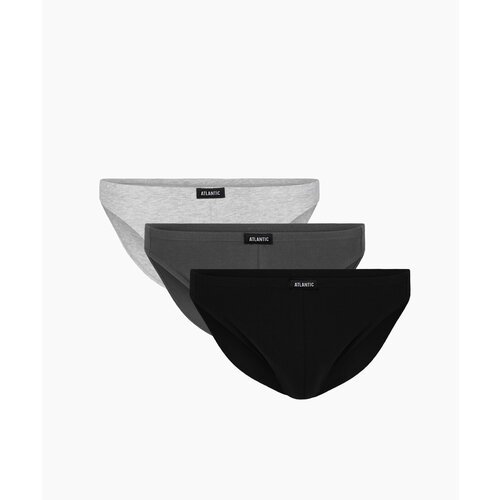 фото Трусы atlantic, 3 шт., размер 54, серый, черный