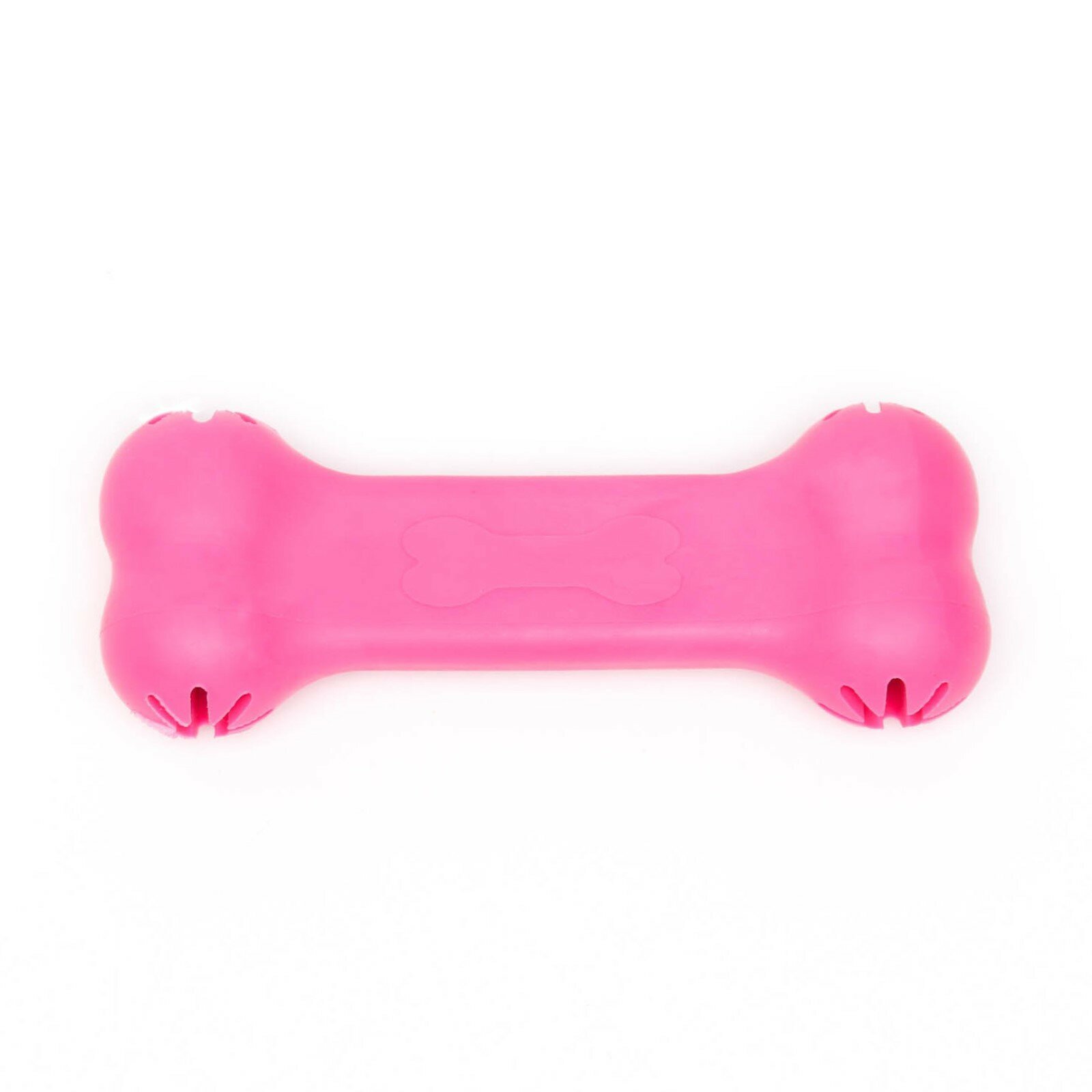 Игрушка жевательная ТероПром 7989702 "Вкусная кость" с отверстиями для лакомств, TPR, 11 см, розовая - фотография № 4