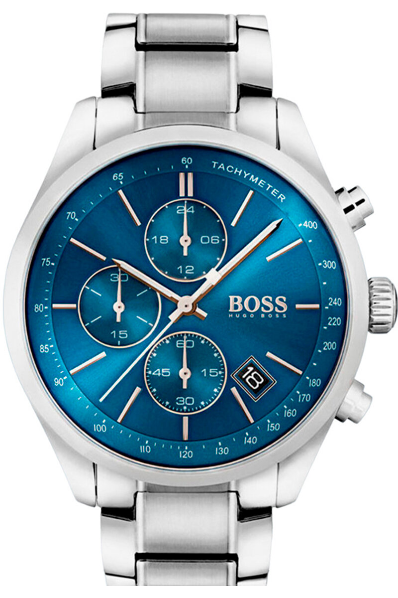 Наручные часы BOSS, серебряный, синий