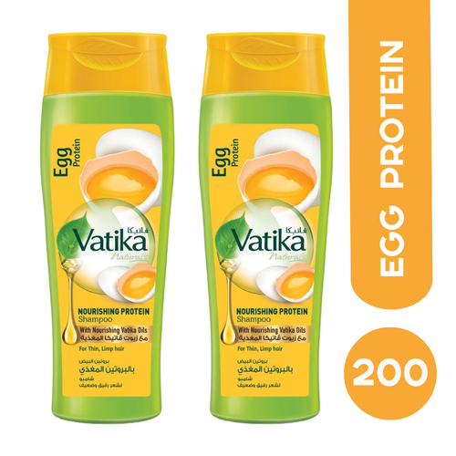 Dabur Vatika Шампунь для тонких и ослабленных волос с яичным протеином 200 мл, 2 шт. (Egg Protein)