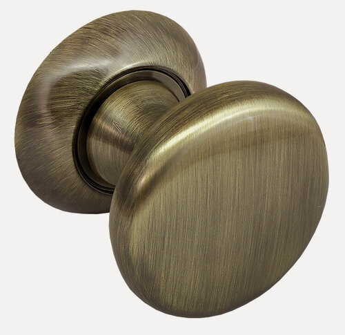 Изображение товара Ручка дверная Morelli MHR-1 AB античная бронза, поворотная круглая ручка для двери комплект, фурнитура