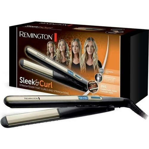 Выпрямитель для волос Remington Sleek Curl S6500 керамические пластины 9 температурных режимов быстрый нагрев 150-230 С 3700₽