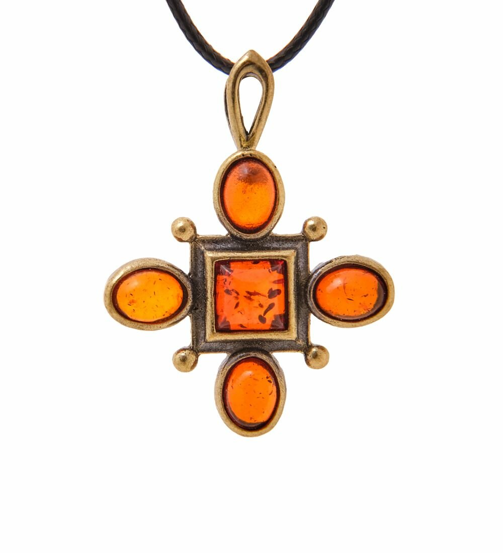 Колье Art East  янтарь  бронза