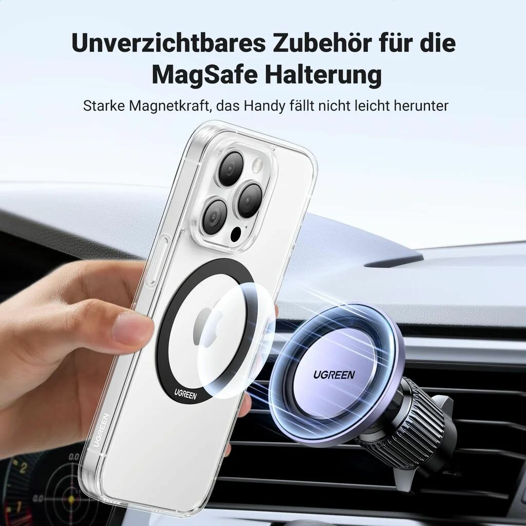 Магнитное металлическое кольцо для Magsafe UGREEN LP428 (25766) 2шт. Цвет: черный — фото 1