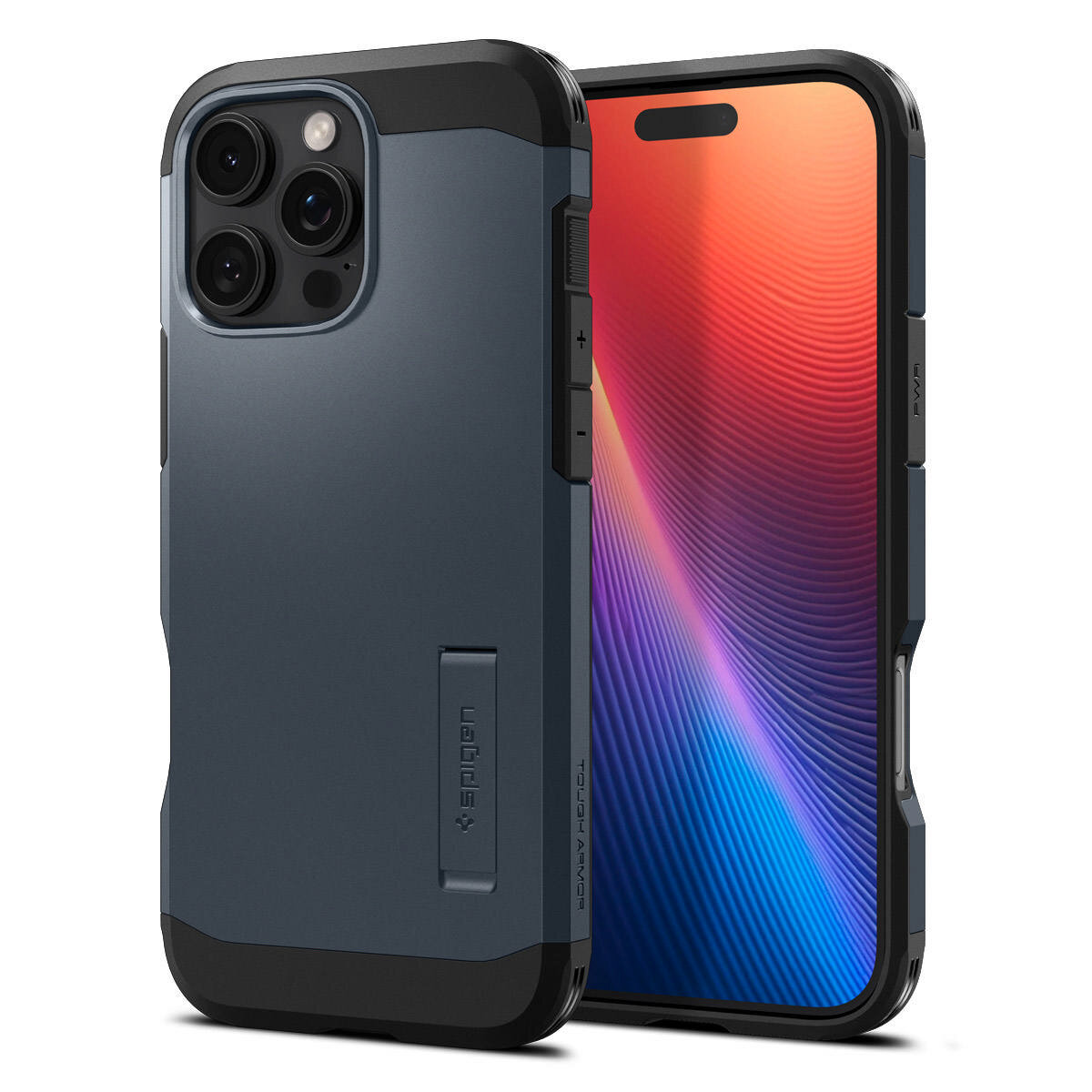 Чехол Spigen на iPhone 16 Pro (ACS08147) Tough Armor MagSafe / Спиген Чехол для Айфон 16 Про Синевато-Серый