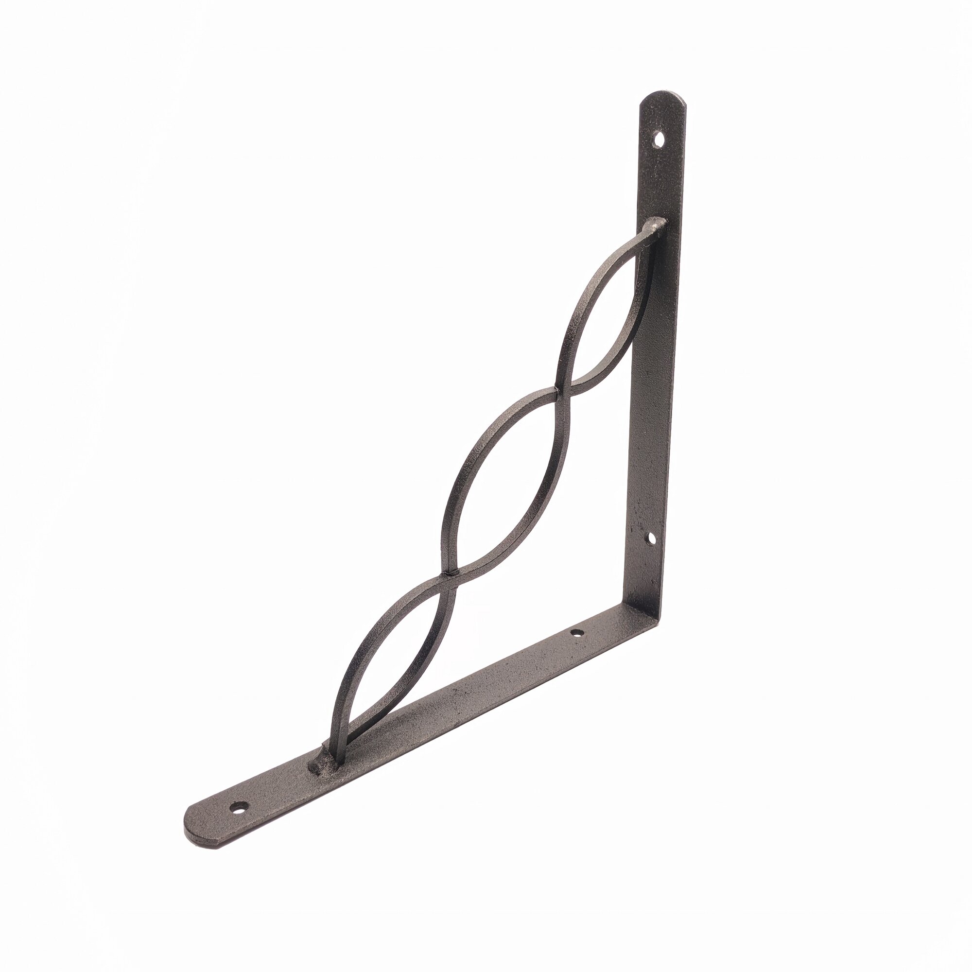 Кронштейн для полки, декоративный, стальной, 200х200мм, чёрный, 2 шт. — фото 1