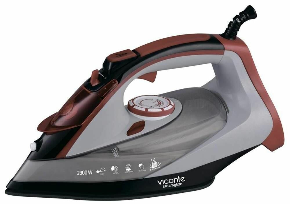 Утюг VICONTE VC-4311, серый/коричневый