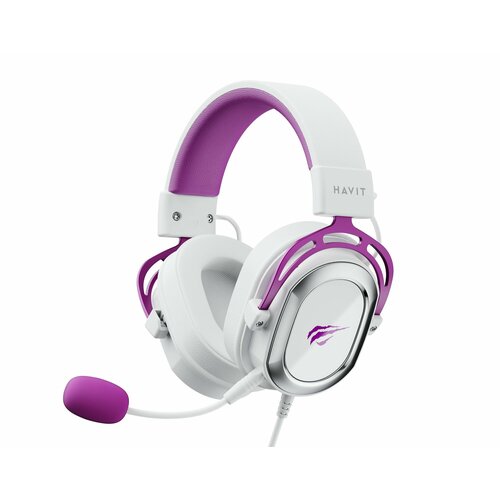 Наушники игровые, геймерские, проводные с микрофоном Havit H2008d чёрный/красный/охра 3.5 jack фиолетовый, белый