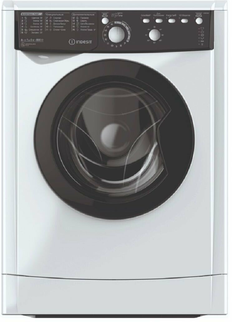Стиральная машина Indesit EWSB 5085 BK CIS класс: A загр. фронтальная макс:5кг белый